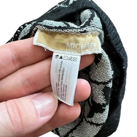 Michael Michael Kors Black Silver Metallic Beanie - Picture 4 of 4